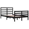 Black Solid Wood Pine Bed Frame 120x200 cm | HipoMarket