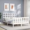 Bed Frame with Headboard White 140x200 cm Solid Wood Colour white Size 140 x 200 cm 