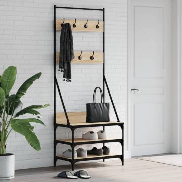 Clothes Rack with Shoe Storage - Sonoma Oak 70x40x184 cm