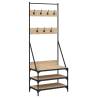 Clothes Rack with Shoe Storage - Sonoma Oak 70x40x184 cm