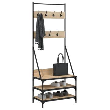 Clothes Rack with Shoe Storage - Sonoma Oak 70x40x184 cm