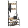 Clothes Rack with Shoe Storage - Sonoma Oak 70x40x184 cm