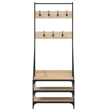 Clothes Rack with Shoe Storage - Sonoma Oak 70x40x184 cm