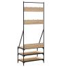 Clothes Rack with Shoe Storage - Sonoma Oak 70x40x184 cm