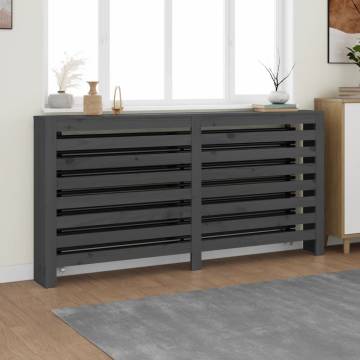 Radiator Cover Grey - Solid Pine Wood 169x19x84 cm