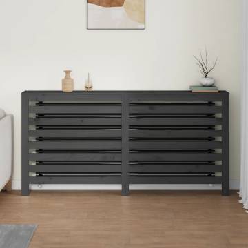 Radiator Cover Grey - Solid Pine Wood 169x19x84 cm