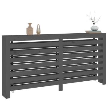 Radiator Cover Grey - Solid Pine Wood 169x19x84 cm