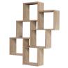 FMD Wall-mounted Shelf with 8 Compartments - Oak Design