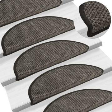 Self-Adhesive Stair Mats Sisal-Look - 15 pcs Anthracite | HipoMarket