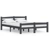 Dark Grey Solid Pinewood Bed Frame 120x200 cm - Hipomarket