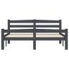 Dark Grey Solid Pinewood Bed Frame 120x200 cm - Hipomarket