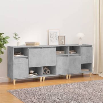 Trendy 3 pcs Sideboards - Concrete Grey Engineered Wood