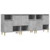 Trendy 3 pcs Sideboards - Concrete Grey Engineered Wood