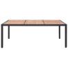 Elegant Rattan Garden Table - 200x150 cm Black Acacia Wood