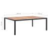 Elegant Rattan Garden Table - 200x150 cm Black Acacia Wood