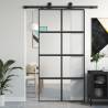 Sliding Door Black 102.5x205 cm Tempered Glass and Aluminium Colour black Size 102.5 x 205 cm Quantity in Package 1 Model half frosted 