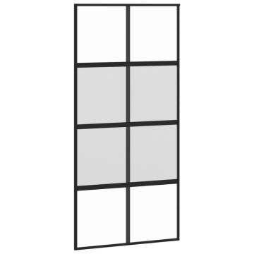 Sliding Door Black 102.5x205 cm - Tempered Glass & Aluminium