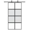 Sliding Door Black 102.5x205 cm - Tempered Glass & Aluminium