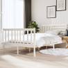 Bed Frame White 120x190 cm Small Double Solid Wood Colour white Size 120 x 190 cm 