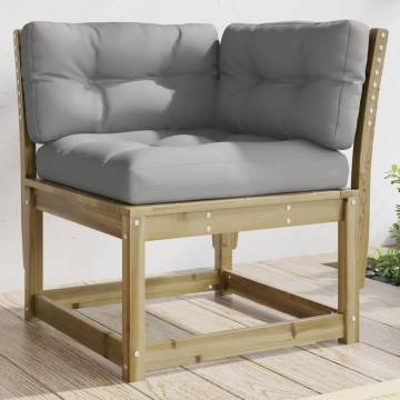 Garden Sofa Corner with Cushions | Impregnated Pine Wood