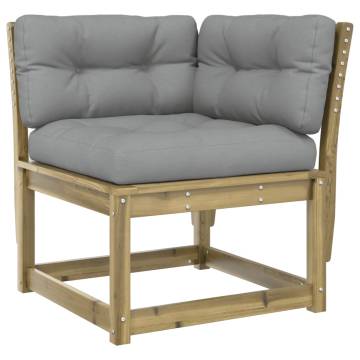 Garden Sofa Corner with Cushions | Impregnated Pine Wood