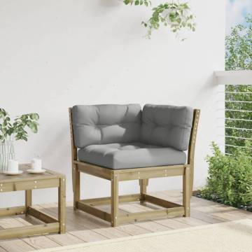 Garden Sofa Corner with Cushions | Impregnated Pine Wood