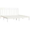 White Solid Wood Bed Frame 200x200 cm - Classic Design