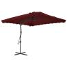 Outdoor Parasol with Steel Pole Bordeaux Red 250x250x230 cm Colour bordeaux red Quantity in Package 1 