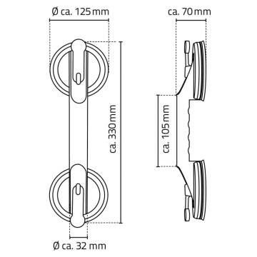 RIDDER Suction Grab Rail 12.5 cm - Safe Bathroom Support