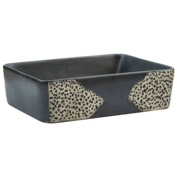 Chic Black Rectangular Countertop Basin - 46x35.5 cm