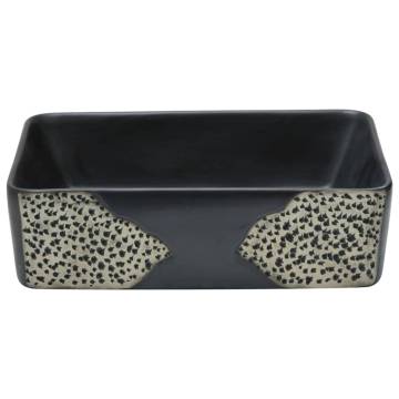 Chic Black Rectangular Countertop Basin - 46x35.5 cm