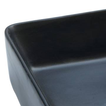 Chic Black Rectangular Countertop Basin - 46x35.5 cm