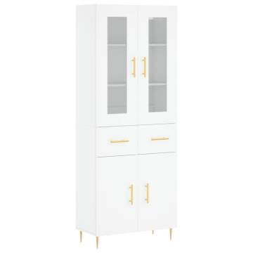 Stylish Highboard White 69.5x34x180 cm - Hipomarket