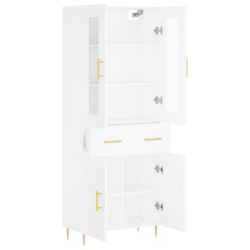 Stylish Highboard White 69.5x34x180 cm - Hipomarket