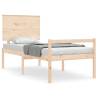 Small Single Solid Wood Bed Frame with Headboard | Hipomarket