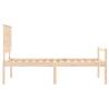 Small Single Solid Wood Bed Frame with Headboard | Hipomarket