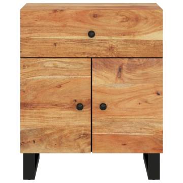 Industrial Bedside Cabinet - Solid Wood Acacia & Engineered Wood