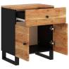 Industrial Bedside Cabinet - Solid Wood Acacia & Engineered Wood