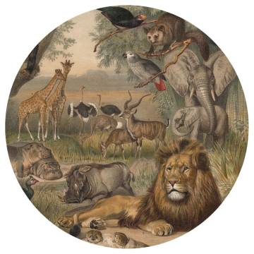 WallArt Wallpaper Circle Animals of Africa - 190 cm