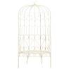 Antique White Iron Garden Bench - 95 cm | Hipo Market