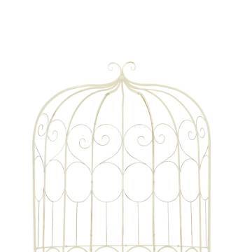 Antique White Iron Garden Bench - 95 cm | Hipo Market