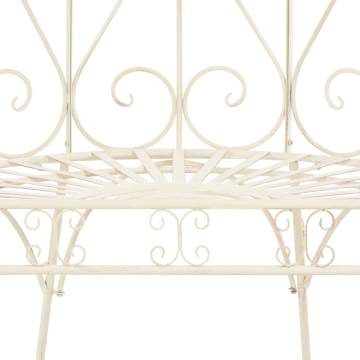 Antique White Iron Garden Bench - 95 cm | Hipo Market