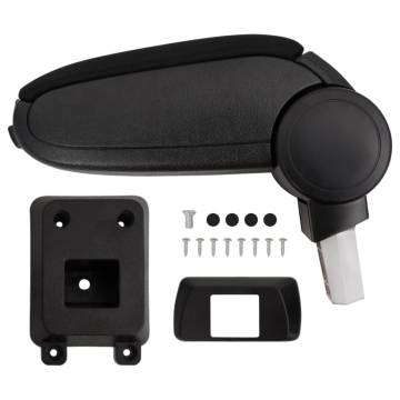 Car Armrest Black - Adjustable ABS Storage for Vehicles