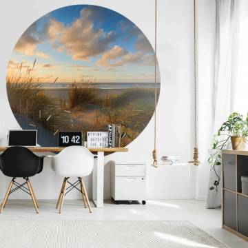 WallArt Wallpaper Circle Beachlife - Stylish Wall Decor