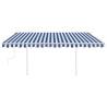 Manual Retractable Awning 4x3.5m - Blue & White | HipoMarket