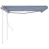 Manual Retractable Awning 4x3.5m - Blue & White | HipoMarket