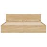 LED Bed Frame with Headboard - Sonoma Oak Super King Size