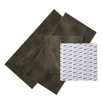 WallArt Leather Tiles Bonham Two Tone Black - 32 pcs