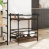 Brown Oak Kitchen Trolley - Engineered Wood | HIPOMarket UK