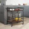 Brown Oak Kitchen Trolley - Engineered Wood | HIPOMarket UK